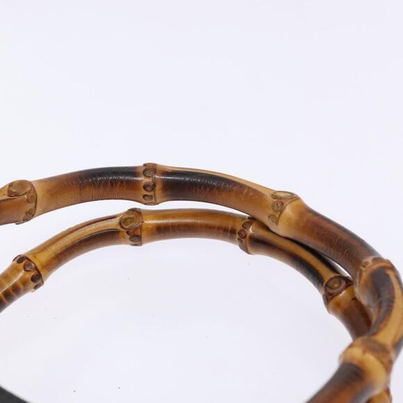 GUCCI Bamboo Hand Bag Suede Leather Black Gold 002 1186 002 1186 - Picture 8 of 13